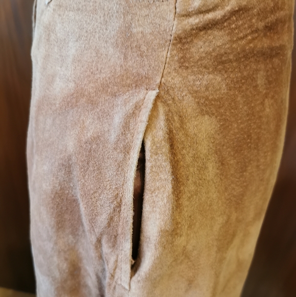 Vintage First Issue Carmel Suede Skirt Size 6 - Picture 3 of 8